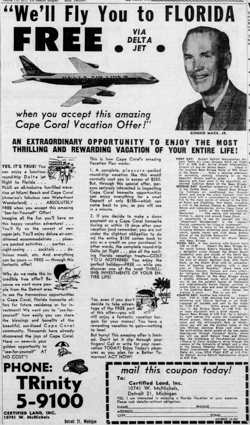Certified Land Inc. - July 24 1960 Ad (newer photo)